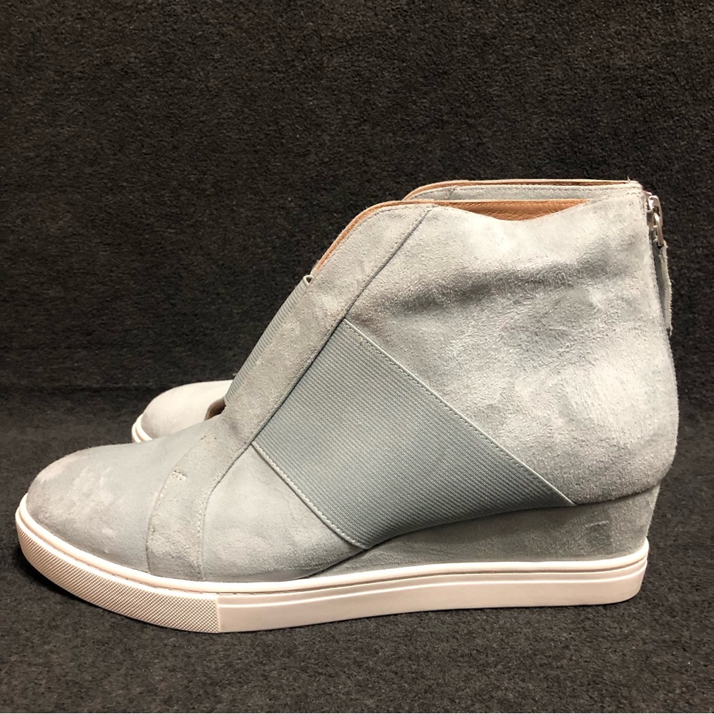 Linea Paolo Shoes Women’s Felicia Light Blue Platform Wedge Sneaker Bootie Sz 8M - Picture 3 of 12